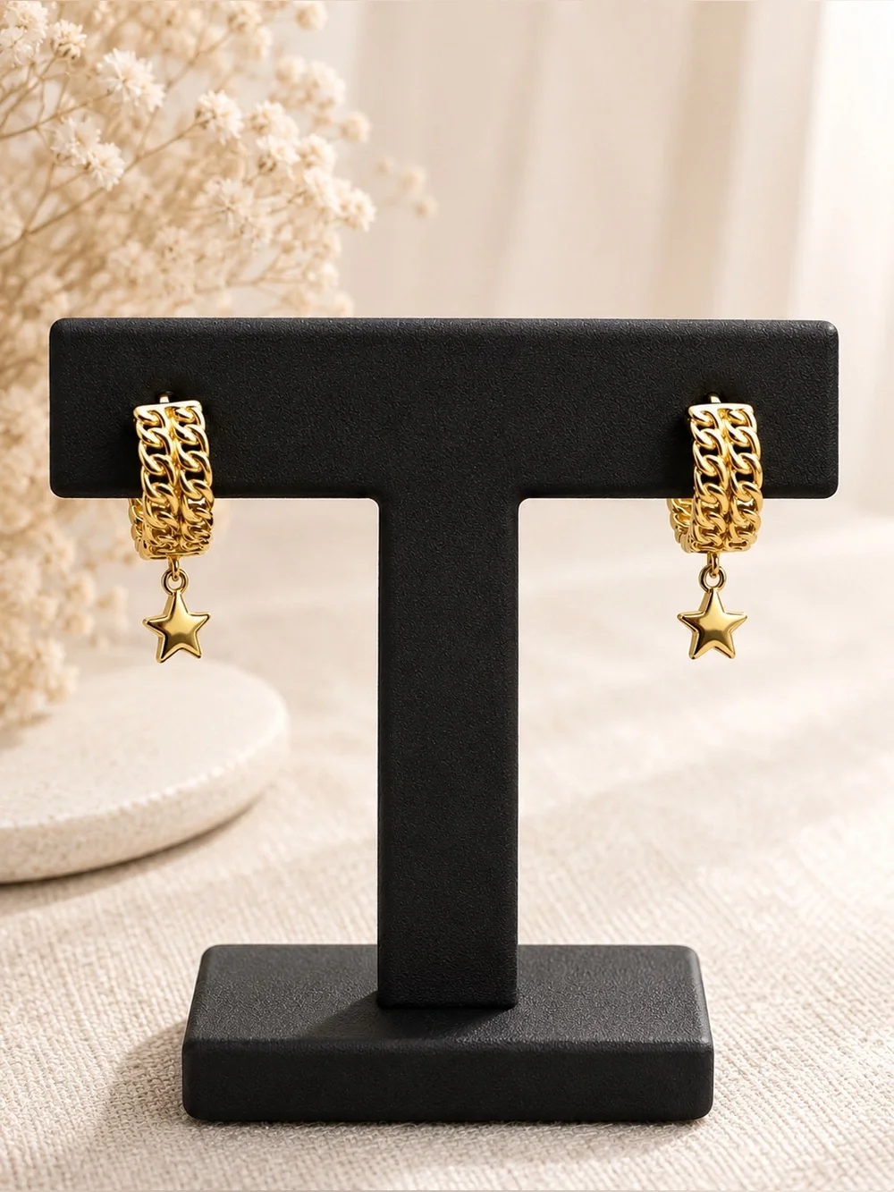 Earrings vermeil sterling silver 925 star